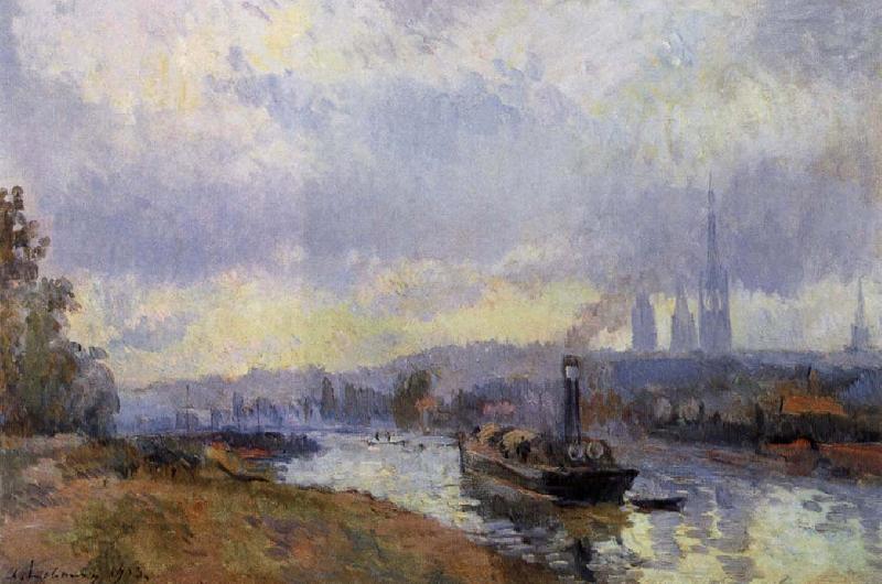 Albert Lebourg Barges at Rouen China oil painting art